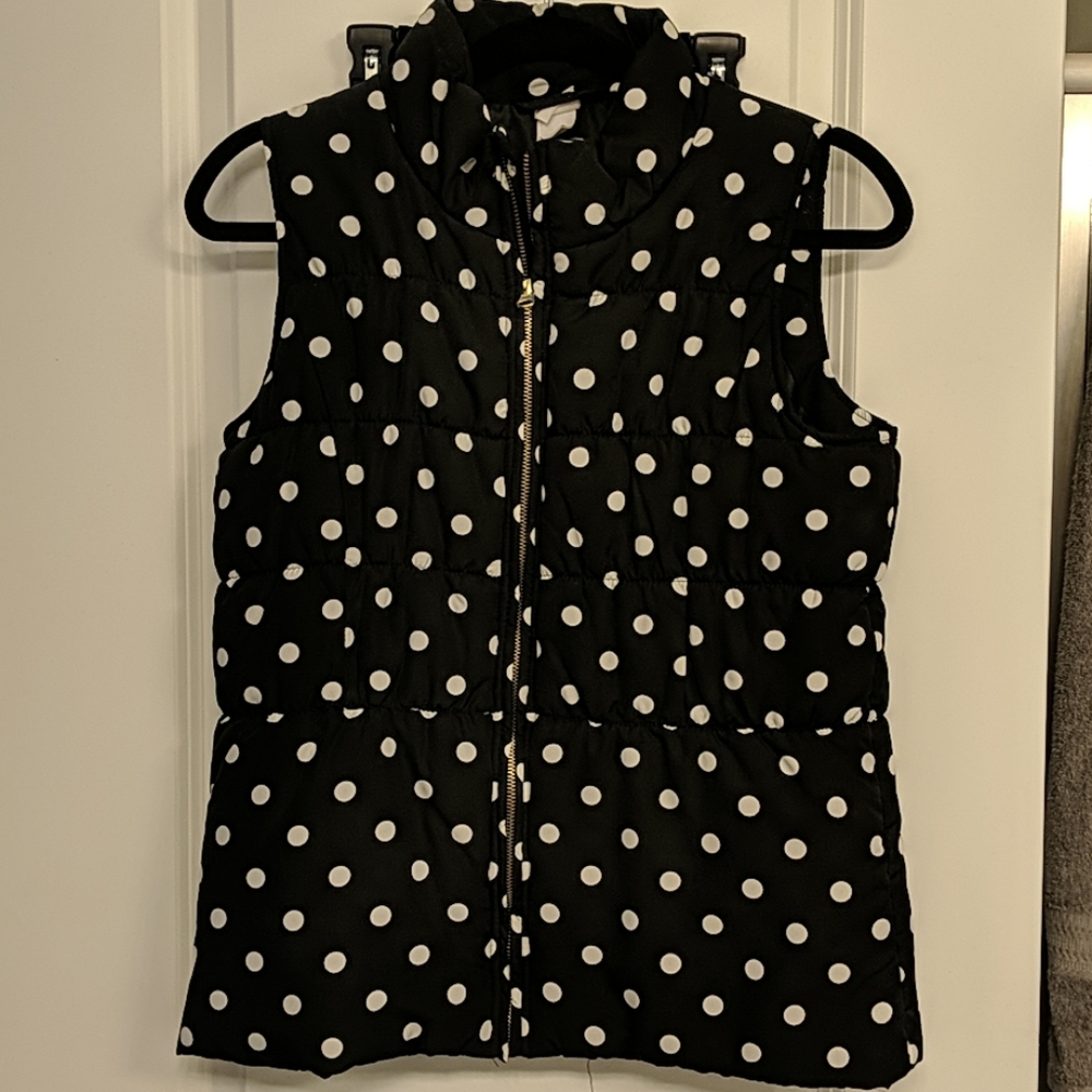 Polka dot puffy vest